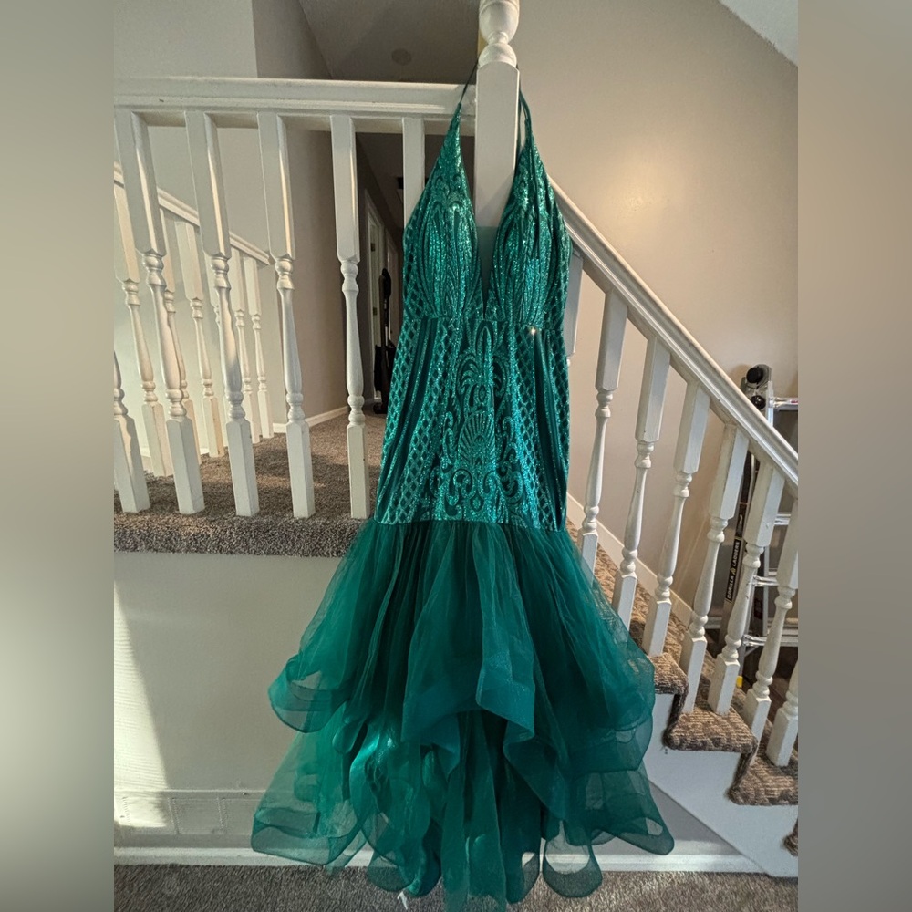Emerald Green mermaid style Prom dress